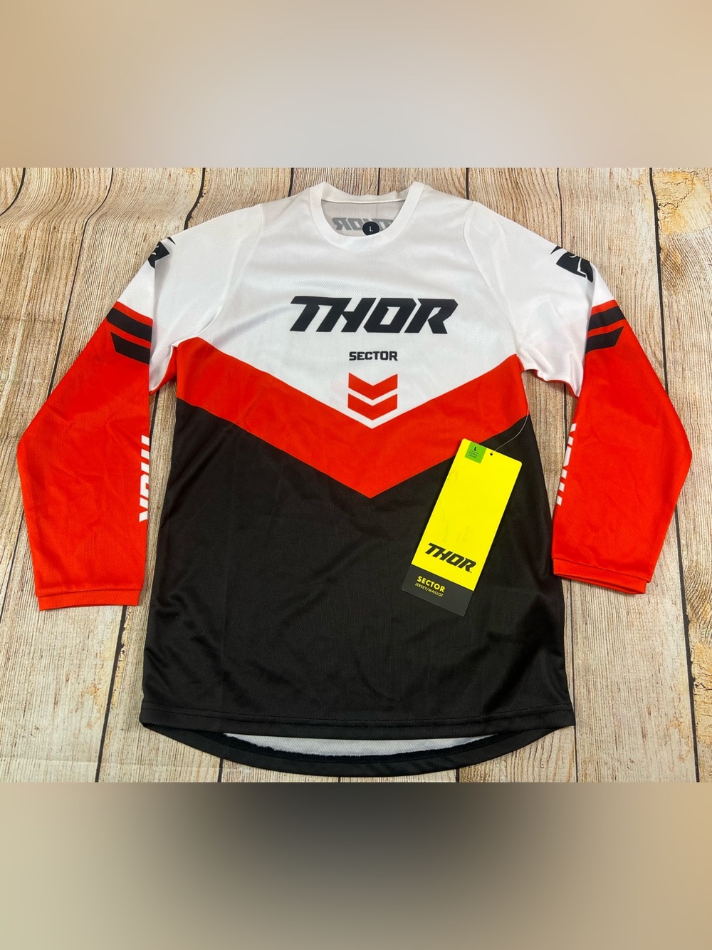 NWT Thor Sector Motocross Jersey White Orange Black Youth Size Large